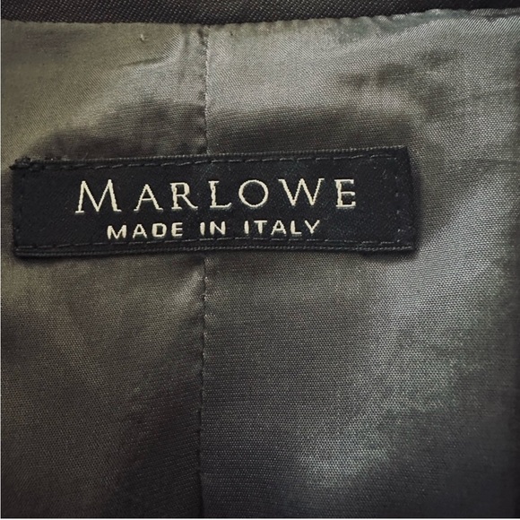 Marlowe Women's V-Neck Italian 100% Wool Blazer Jacket, Dark Gray, Size 42/8/S - Picture 11 of 15